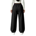 thumbnail image 4 of Guluxicc Women's Wide Leg Sweatpants with Pockets Drawstring Elastic Waist Solid Casual Sweatpants for Everyday Fall Winter, 4 of 5