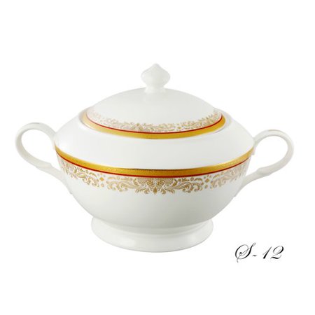 China Platinum Tureen - Lorren Home Trends La Luna Bone China 4 qt. Tureen