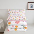thumbnail image 5 of Manfei Kawaii Floral Bowtie Twin Comforter Sets,Cute Cartoon Themed Bedding Set,White Pink,Pink Reversible,2 Pieces,1 Comforter and 1 Pillowcase, 5 of 7