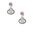 thumbnail image 2 of Delight Jewelry Keep Calm Mom is Here Pink Crystal Clip on Earrings, 2 of 5