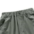thumbnail image 5 of Lenpel Girls' Cargo Pants Cotton Elastic High Waisted Pull on Wide Leg Pants Baggy Casual Trousers with Pockets for Kids(Army Green,9-10 Years), 5 of 6