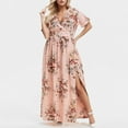 thumbnail image 1 of Ketyyh-chn99 Robes d'Été Femmes Tendance 2024 Robe Maxi Décontractée Robes d'Été pour Femmes Manches Courtes Tendance Imprimée Robe Midi de Plage Rose,G, 1 of 4