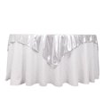 thumbnail image 2 of BalsaCircle 72x72 in Silver Glitter Sequin Dots Polyester Square Table Overlay Wedding Party Events Decorations, 2 of 7