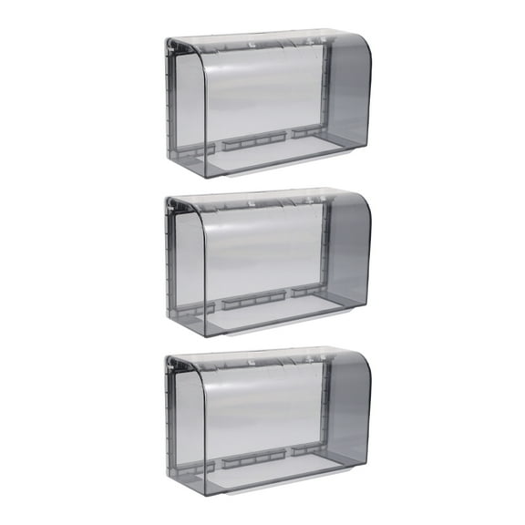 3 Pcs Waterproof Switch Socket Electrical Cover Washing Machine Decor Panel Black