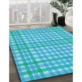 thumbnail image 2 of Ahgly Company Indoor Round Patterned Bright Turquoise Blue Area Rugs, 4' Round, 2 of 6