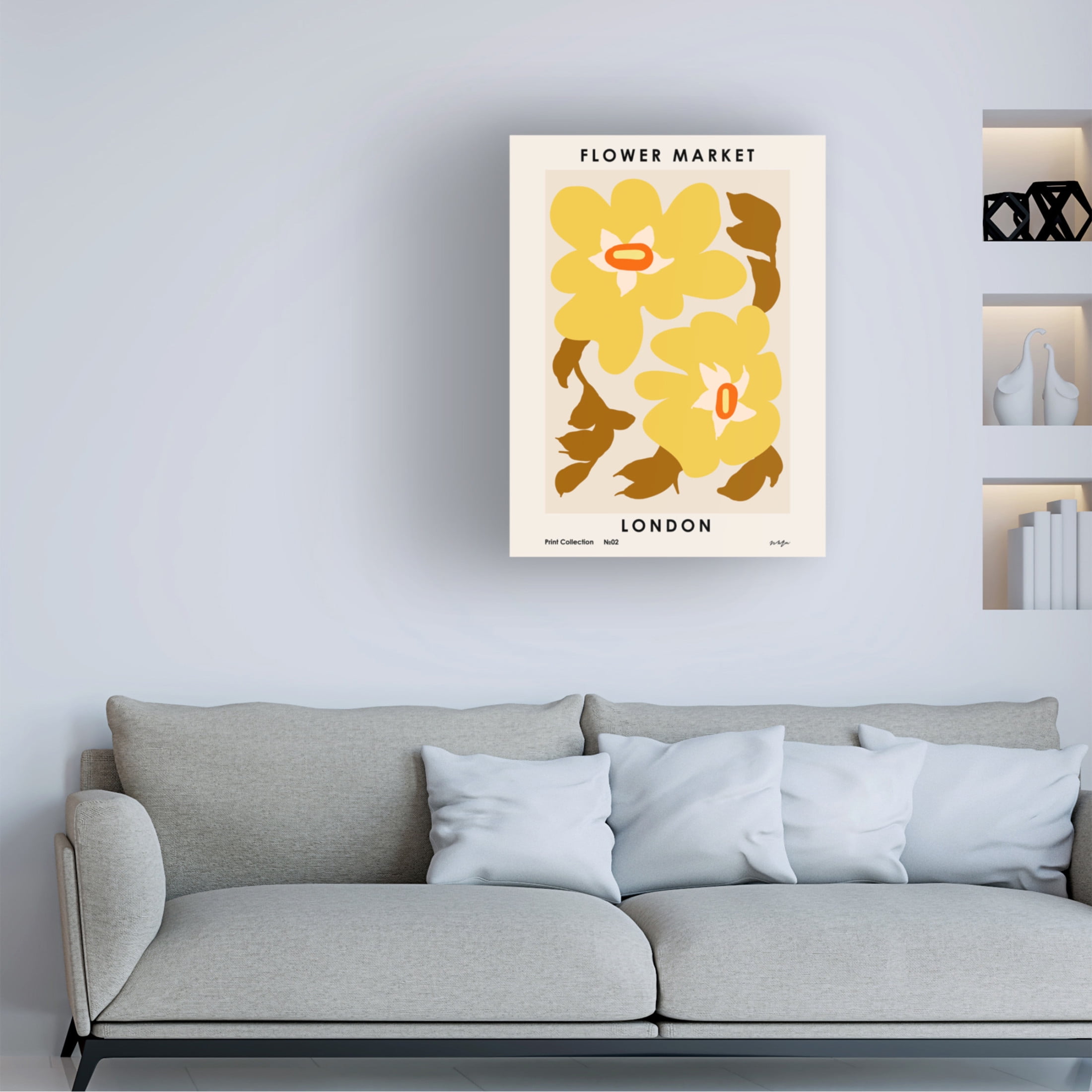 Trademark Fine Art NKTN  Flower Market. London Canvas Wall Art
