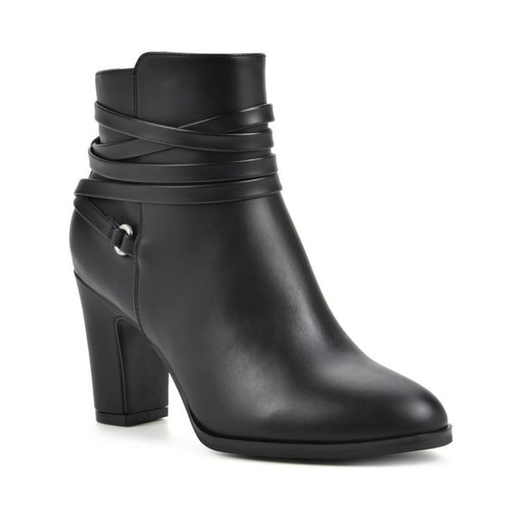 White Mountain Womens Teaser Faux Leather Ankle Boots