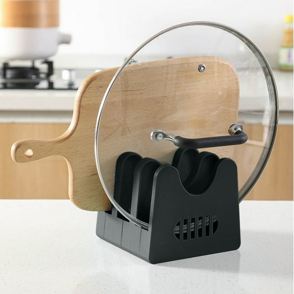 Pot Lid Organizer for Cabinet & Kitchen Counter, Pot Lid Holder, Pan Lid Organizer Inside Cabinet, Pot and Pan Organizer, Pot Lid Organizer Holder Rack for Countertop Drawer