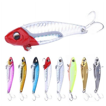 HENGJIA Blade Bait Bass Fishing Lures Blade Baits for Walleyes Metal VIB Lure 8pcs 7g Sinking Jigging Spoons for Freshwater Saltwater 1.97in