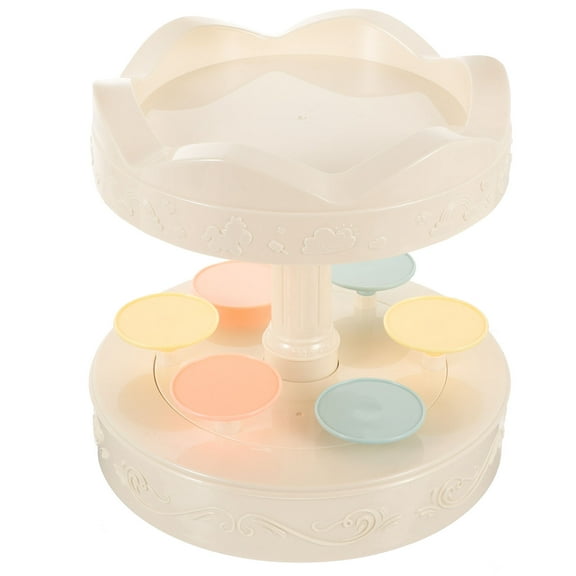 HONMEET Rotating Cup Cake Stand Revolving Carousel Cupcake Holder Multi Plastic 1Pcs