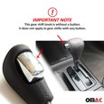 thumbnail image 3 of OMAC Black PU Leather Black Stitching Chrome Auto Car Gear Shift Knob Shifter Handle, 3 of 6