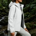 thumbnail image 5 of Ynynloco Women's Softshell Jacket with Pockets Lightweight Fleece Lined Rain Jacket Machine Washable Waterproof Warm Windbreaker Coat, 5 of 9