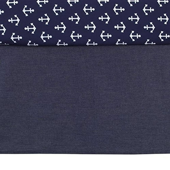 NoJo Indigo Denim/Chambray Crib Skirt/Dust Ruffle, Indigo