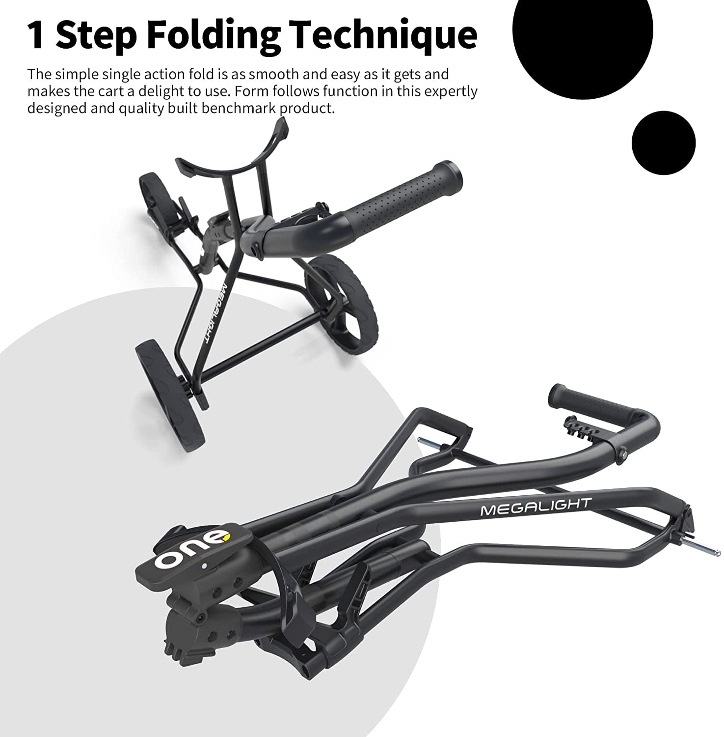 Golf Push Carts | 1step Folding Golf Cart, Aircraft-Grade Frame Lightweight