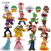 3-48Pcs/wholesale Anime Mario Figure Luigi Bowser Princess Peach Donkey Kong Goomba PVC Action Figures Mushroom Toad Model Toys