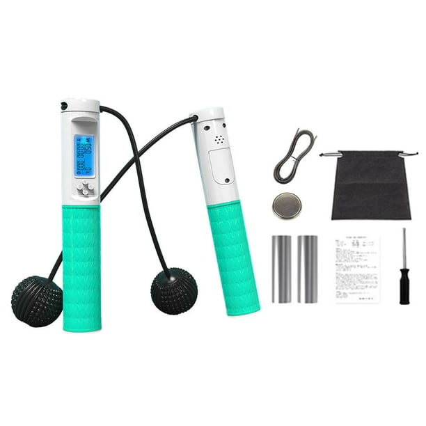 Saltar Cuerda De Saltar Inalámbrica Digital Con Contador De Calorías Contador De Tiempo Cuerda De Saltar Para Perder Peso Con Asas Ponderadas Eigraketly HA047003-02
