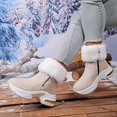 thumbnail image 2 of LIJCC Women's Chunky Platform Winter Boots Suede Fluffy Booties Leisure Slip On Sneakers Thick Sole Shoes Warm Fur Lined Anti-slip Booties, 2 of 6