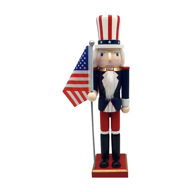 Cascanueces de madera tradicional de 38 cm, regalo de fiesta, figura decorativa de cascanueces para LL0092