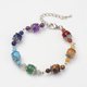 thumbnail image 1 of Pulseras delicadas de cuentas naturales y piedras preciosas (1 unidad), con topes de aleación y cierres de mosquetón de latón. Pulseras coloridas., 1 of 3