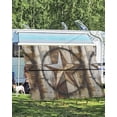 thumbnail image 4 of 4th of July RV Awning Sun Shade Screen 9'X15.3' Star Wreath Mesh Sunscreen Rustic Wood Grain Awning Shade Screen with Zipper UV Blocker Completed Kits Outdoor Canopy for RV Motorhome Camper Trailer, 4 of 7