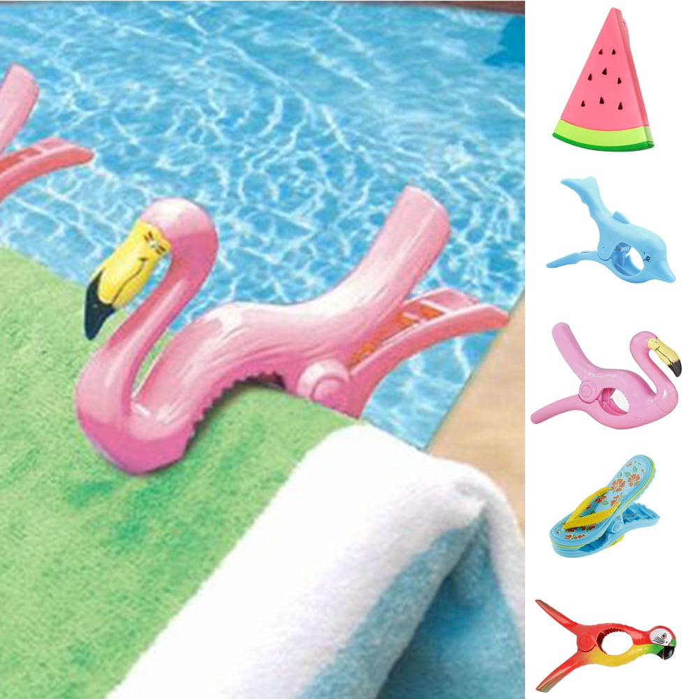 Cute Sun Lounger Beach Towel Wind Clips Sunbed Pegs Fun Pool Flamingo Clips JAP 