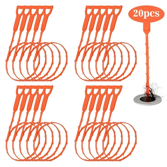20 Pcs Drain Clog Remover Tools, 19.88" Flexible Drain Snake, Sink Hair Catcher Drain Cleaning Tool for Bathroom, Kitchen
