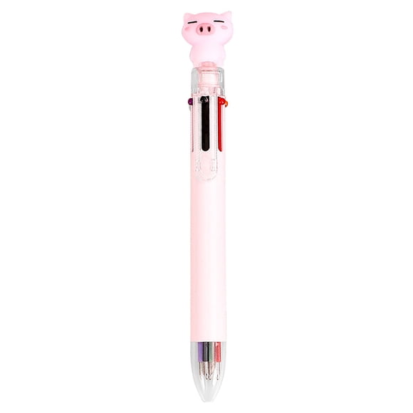 Binwennn Batteries for Carts Pen Multicolor Pen Cartoon Pig Ballpoint Pen Type 6 Colors 20ml
