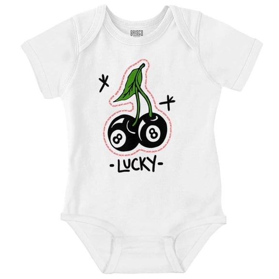 Lucky 8 Ball Cherries Billiards Romper Boys or Girls Infant Baby Brisco Brands NB