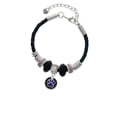thumbnail image 2 of Delight Jewelry Silvertone Purple Paw on Black Disc Wife Celtic Knot Leather Bead Bracelet, 7"+2" Extender, 2 of 4