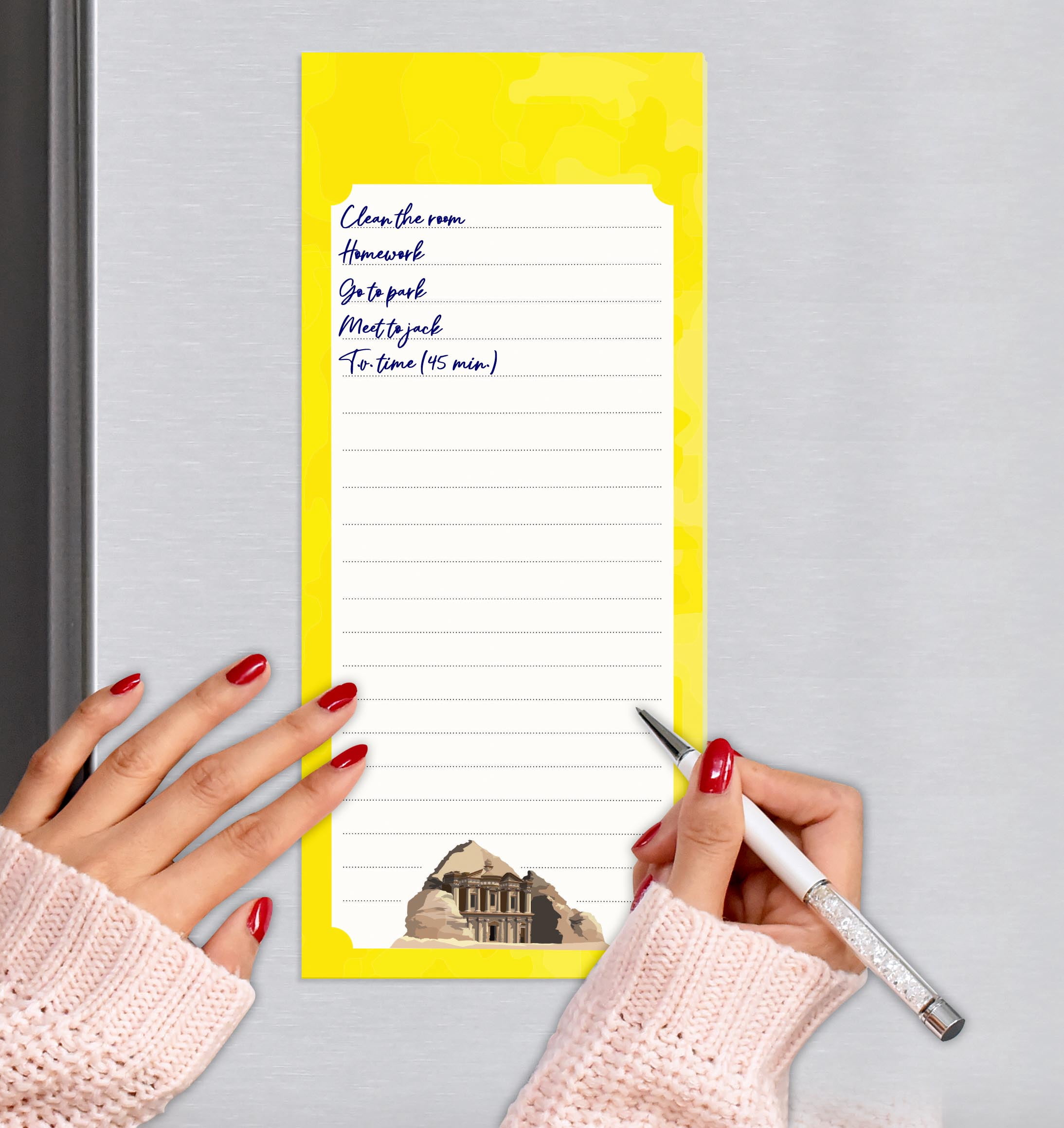 Inkdotpot Pack of 3 Magnetic Fridge To-Do List Notepads- Magnetic Memo Pads For Refrigerator-(50 Sheets Each)-FA