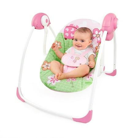Bright Starts Pretty in Pink Meadow Blossoms Portable Swing