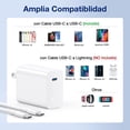 thumbnail image 2 of 1 Hora Cargador Tipo C, PD 30W Cargador Carga Rápida, con Cable USB C a C 1M 3A, Compatible con IP 1, 2 of 8