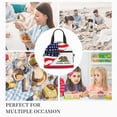 thumbnail image 7 of America Flag And California Flag Insulated Adults Lunch Bag with Removable Shoulder Strap&Front Pocket Lunch Tote Box Reusable Cooler Bag, 7 of 7