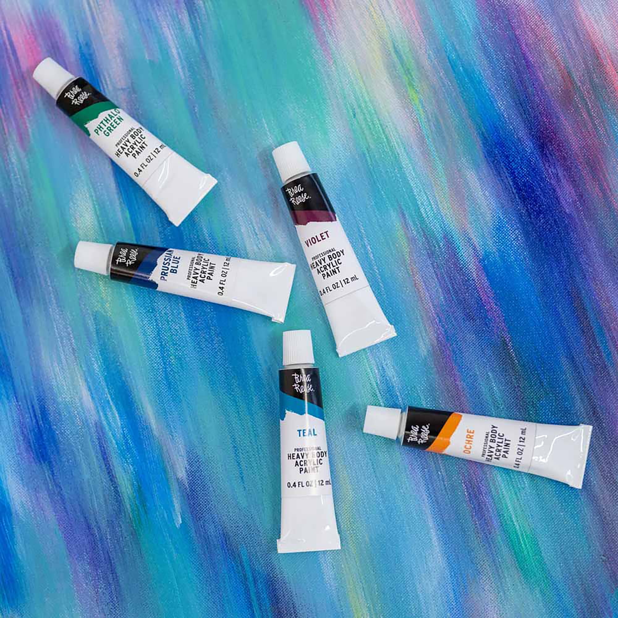 Brea Reese: Professional Heavy Body Acrylic Paint Set - Jewel Tone Colors - 12 Tubes - Luxurious Pigments, Non-Toxic, Water-Based, Adult Art Supplies