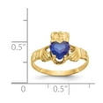 thumbnail image 3 of 14k September CZ Heart Birthstone Claddagh Ring R495, 3 of 6