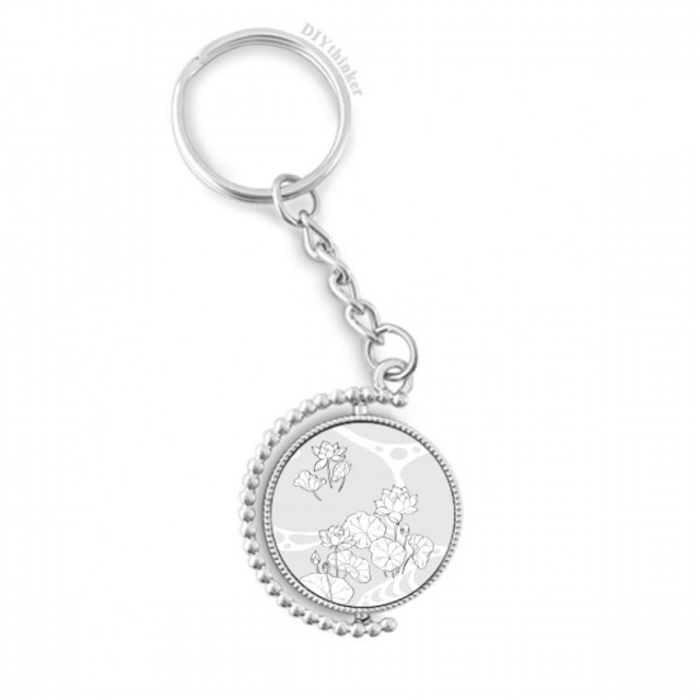 lotus lotus Fleur Rivière Fleur Rotatif Porte-Clés disc Accessoires Chaîne clip