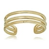 AVORA 10K Yellow Gold Polished Three Row Minimalist Adjustable Toe Ring