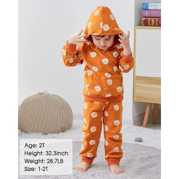 WESIDOM Toddler Girl Clothes Outfits Long Sleeve Hoodie Sweatshirt Pants Headband Toddler Girl Clothing Set