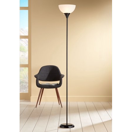 360 Lighting Modern Torchiere Up Light Floor Lamp With Tall Black Thin Profile And White Shade Com 360 Lighting Modern Torchiere Up Light, Big Lots Floor Lamps