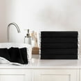 thumbnail image 2 of Arkwright Makeup Removal Towels (6-Pack), Soft Coral Fleece, Fingertip Towel Size 11x17, Black with White Border Piping, 2 of 5