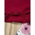 thumbnail image 5 of Newborn Infant Baby Girl outfits Floral Pants Long Sleeve Cotton Ribbed Bodysuit Romper 3PCS Clothes Set, 5 of 7