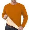 thumbnail image 2 of Atogsazn Men's Sherpa Lined Sweatshirts Fleece Pullover Long Sleeve Basic Sweatshirt Warm Crewneck Winter Clothes Tops 03-Orange XXL Fashion, 2 of 9