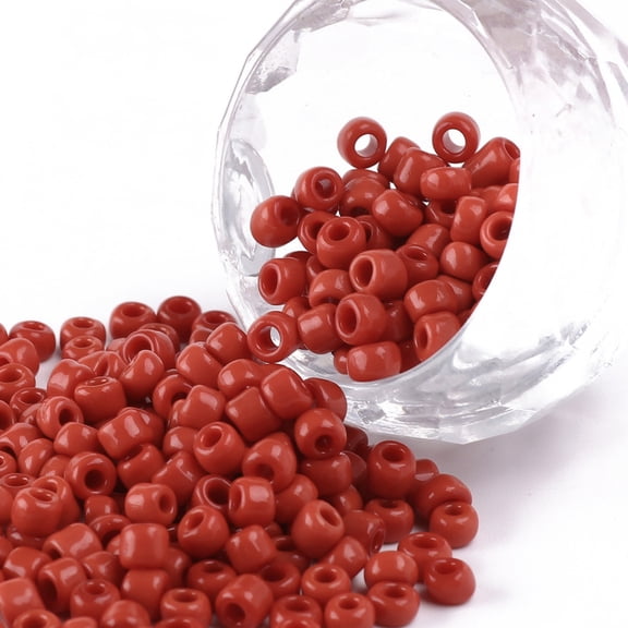 Glass Seed Beads Opaque Colours Seed Round Red Size: about 4mm in diameter hole:1.5mm about 1000pcs/100g
