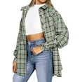 thumbnail image 2 of Fantaslook Plaid Flannel Shirts for Women Oversized Long Sleeve Button Down Shirts Blouses Tops, 2 of 8