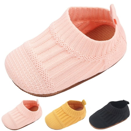 

LYCAQL Summer Children Toddler Shoes Boys and Girls Sports Flat Bottom Lightweight Fly Woven Mesh Shoes for Girls Combo (Yellow 4 )
