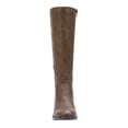 thumbnail image 5 of LIFE STRIDE Womens Brown Metal Accents Knit Accents Traction Sole Wide Calf Comfort Xandy Round Toe Block Heel Zip-Up Riding Boot 7 M WC, 5 of 8