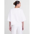thumbnail image 4 of Athletic Works Women's and Women's Plus French Terry Cropped Boxy Tee, Sizes XS-4X, 4 of 6
