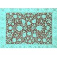 thumbnail image 1 of Ahgly Company Indoor Rectangle Oriental Light Blue Traditional Area Rugs, 2' x 4', 1 of 4