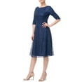 thumbnail image 3 of Js Collection Womens Sophia Embroidered Midi Dress, Blue/10, 3 of 5