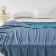 thumbnail image 3 of Koniroom Cooling Blankets for Hot Sleepers - Summer Blanket Thin Lightweight Breathable Soft Enhanced Cooling for Bed Couch Sofa Travel(Blue, 60 x 80 inches), 3 of 10